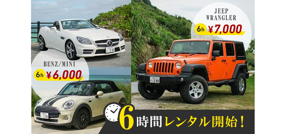 6時間時間貸しレンタカープランスタート！